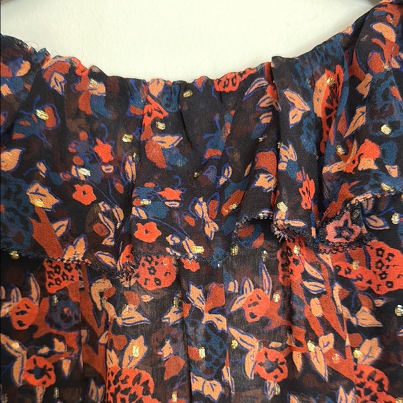 Ulla Johnson Floral Long Sleeve Dress - Navy and Red - Picture 6 of 8